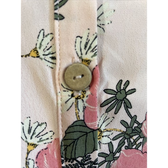 Lily‎ Rose Romper Womens Small Pink Floral Shorts Buttons V Neck Pockets - Picture 3 of 12